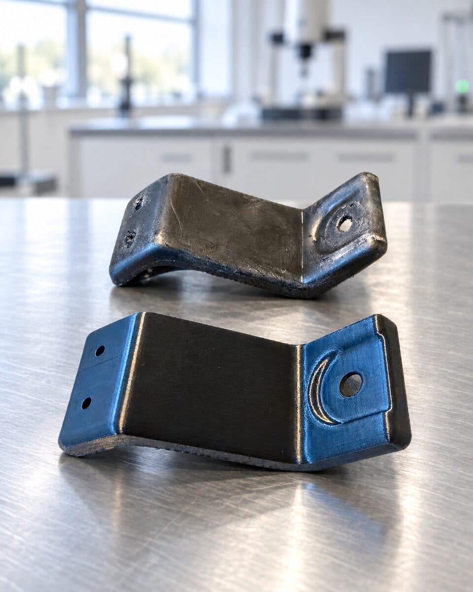 Deux supports coudés imprimés en 3D